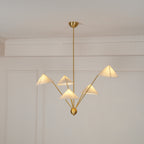 Lustra Chandelier Laiton Courbé Beige - Neutralighting