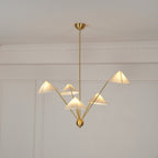 Lustra Chandelier Laiton Courbé Beige - Neutralighting