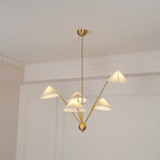 Lustra Chandelier Laiton Courbé Beige - Neutralighting