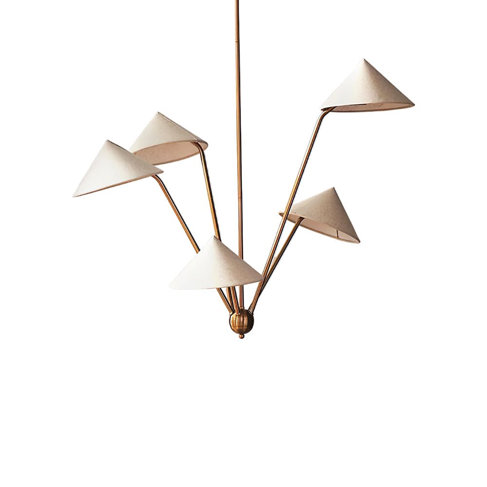Lustra Chandelier Laiton Courbé Beige - Neutralighting