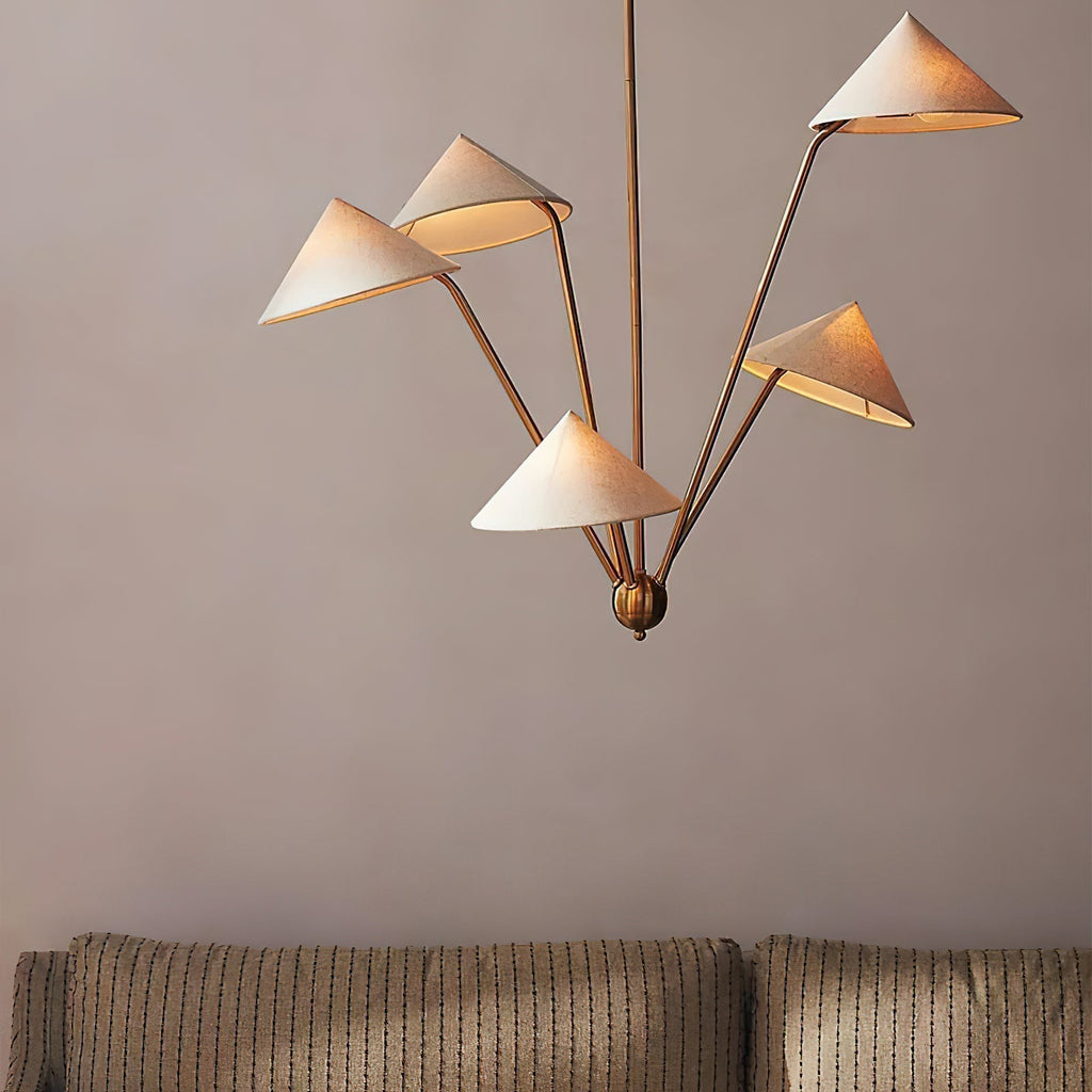 Lustra Chandelier Laiton Courbé Beige - Neutralighting
