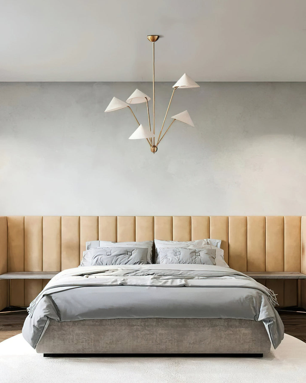 Lustra Chandelier Laiton Courbé Beige - Neutralighting