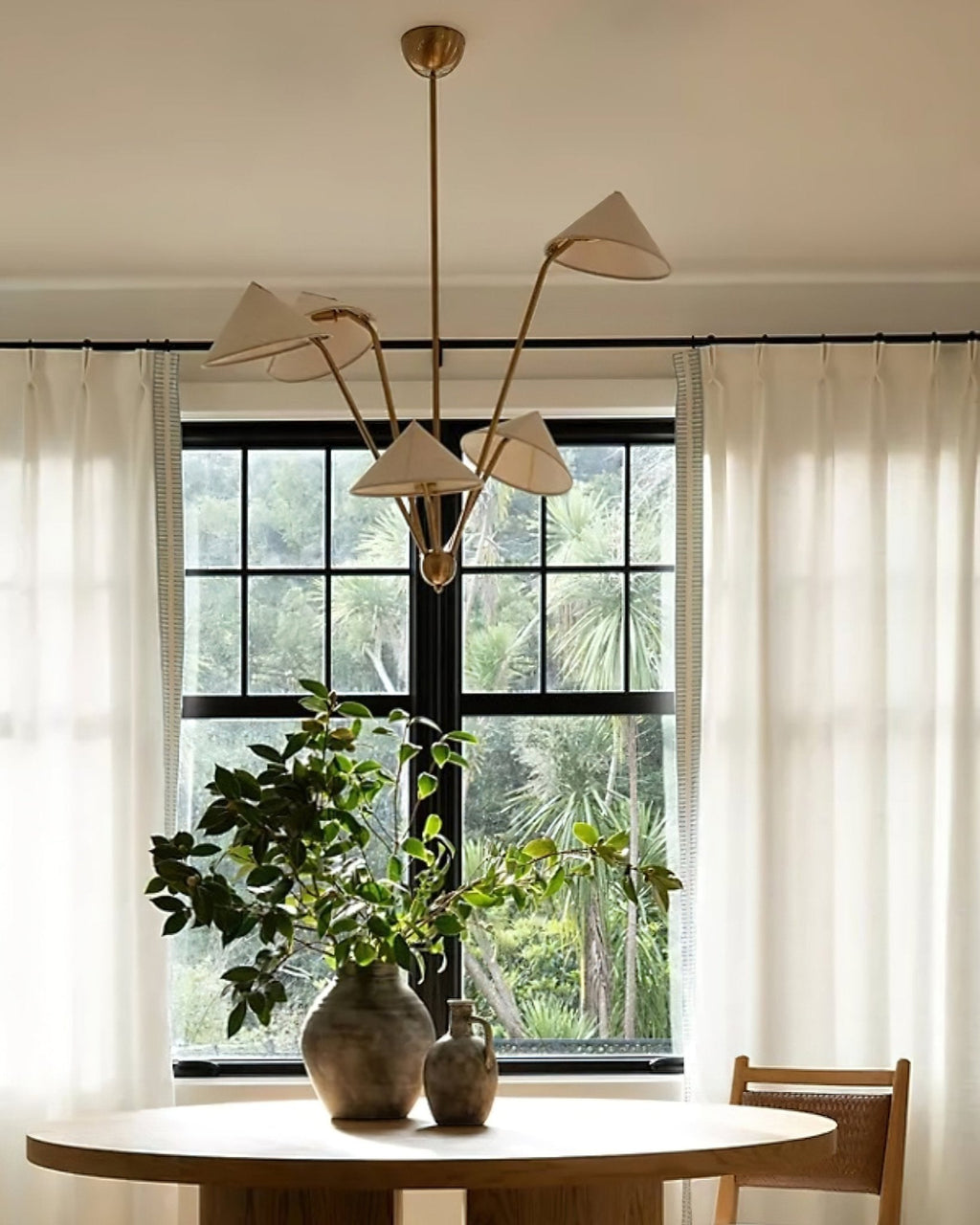 Lustra Chandelier Laiton Courbé Beige - Neutralighting