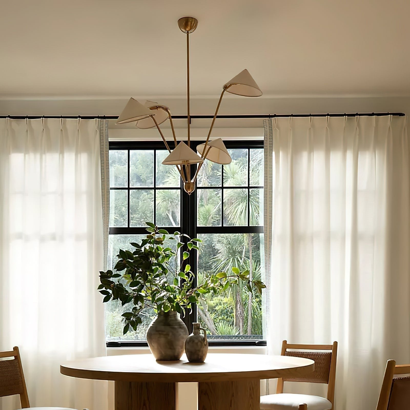 Lustra Chandelier Laiton Courbé Beige - Neutralighting