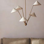Lustra Chandelier Laiton Courbé Beige - Neutralighting