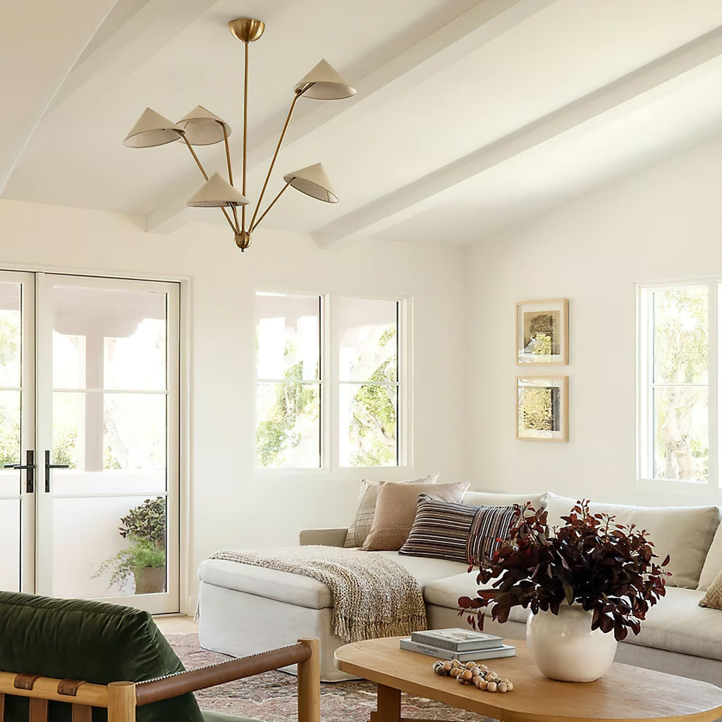 Lustra Chandelier Laiton Courbé Beige - Neutralighting