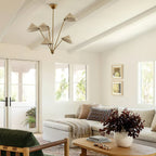 Lustra Chandelier Laiton Courbé Beige - Neutralighting