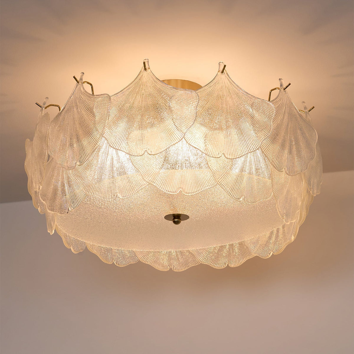 Maple Lampe de Plafond en Verre Cluster de Feuilles - Neutralighting