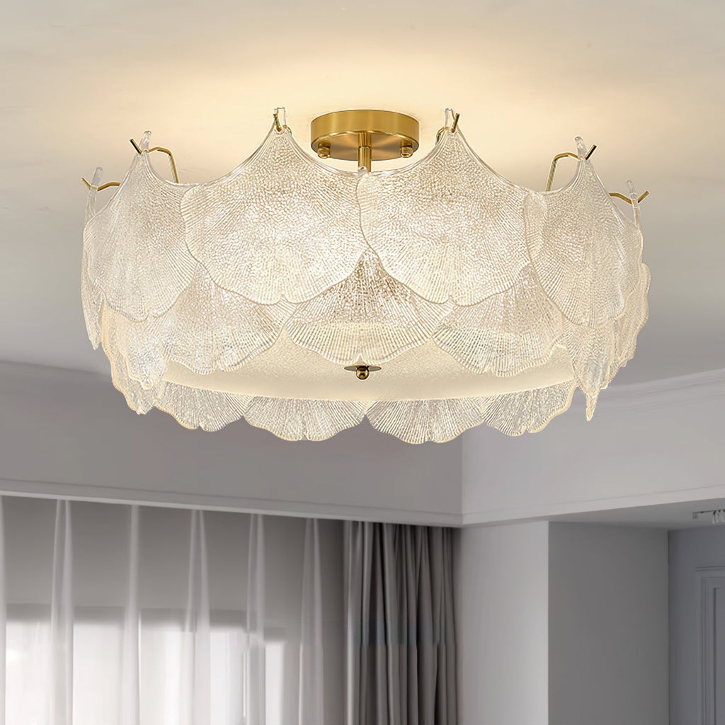 Maple Lampe de Plafond en Verre Cluster de Feuilles - Neutralighting