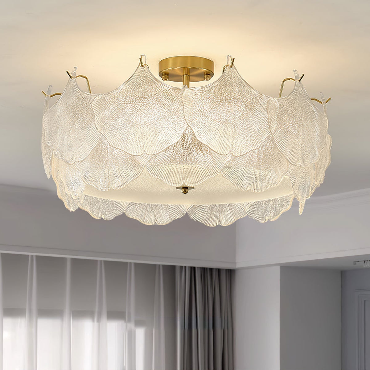 Maple Lampe de Plafond en Verre Cluster de Feuilles - Neutralighting