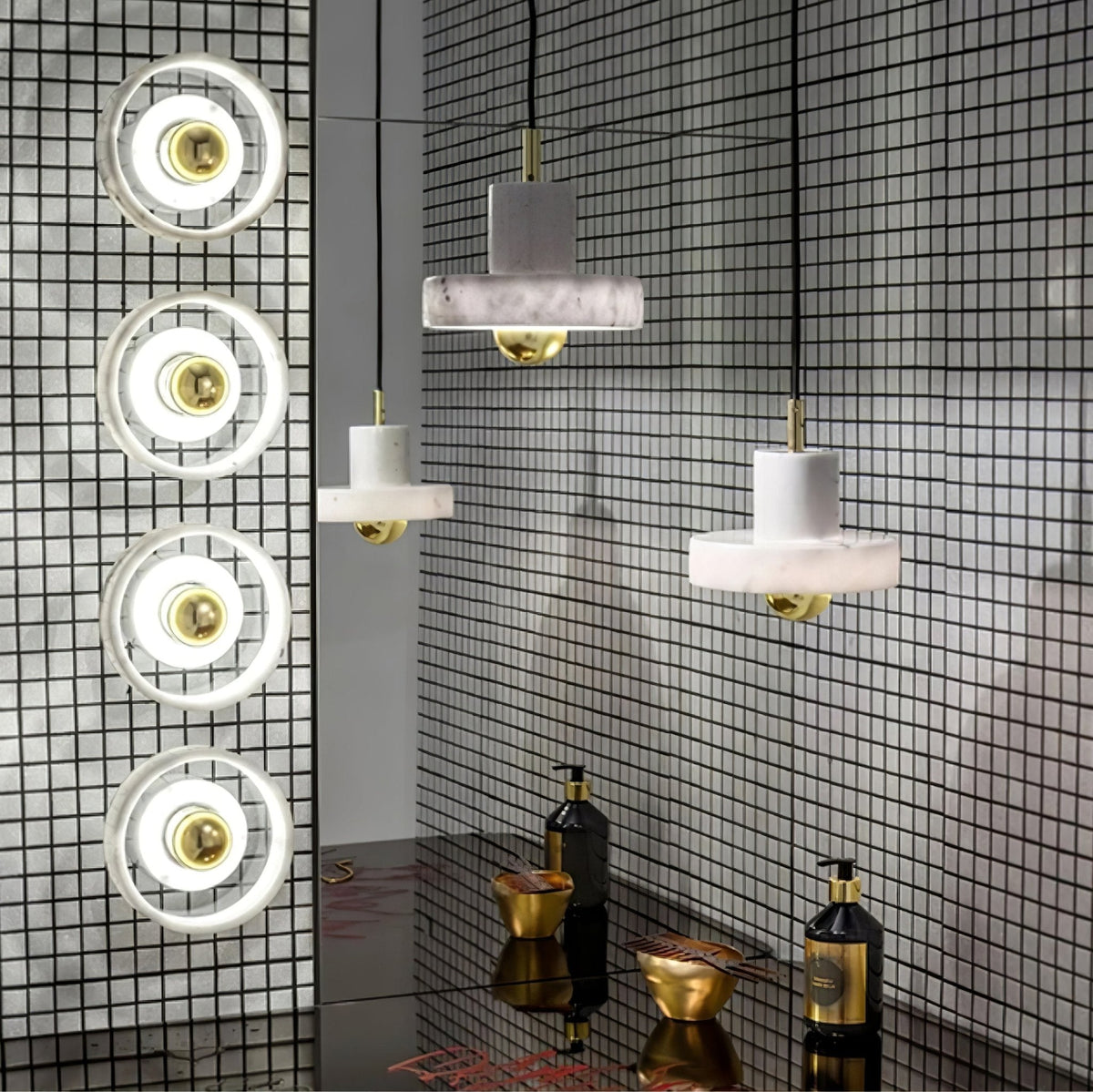 Cunorora Premium Nordic Art Aura Marbre Pendentif Lampe - Neutralighting