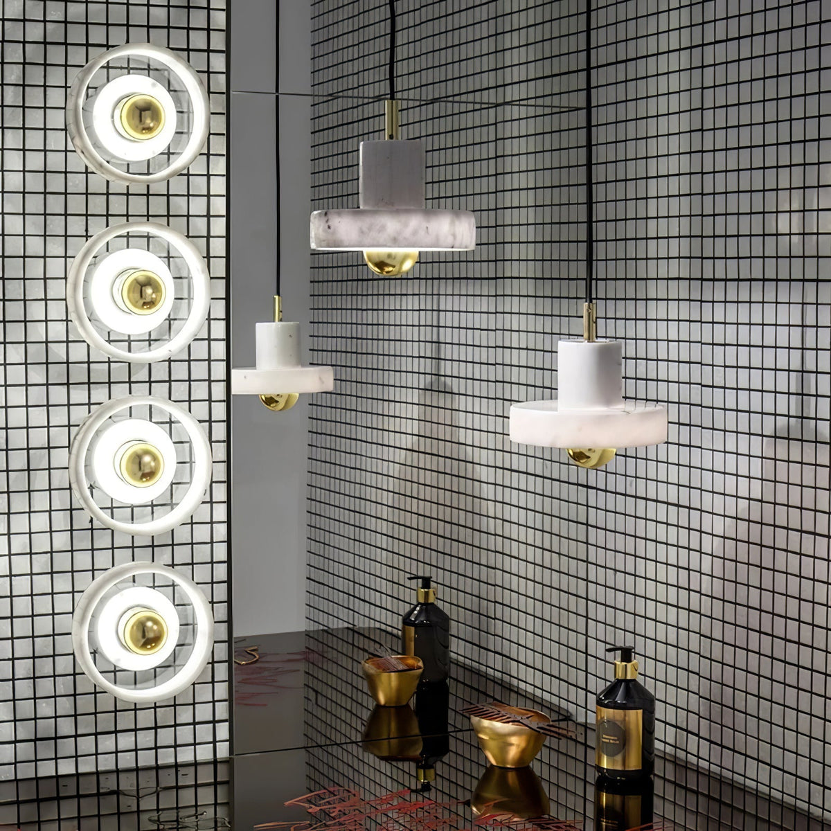 Cunorora Premium Nordic Art Aura Marbre Pendentif Lampe - Neutralighting