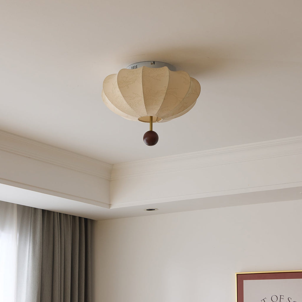 Willow Plafonnier Salon Bois Tissu - Neutralighting