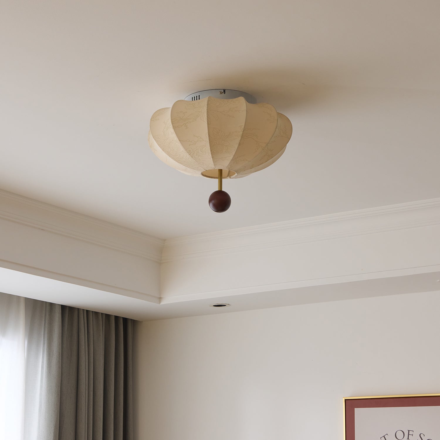 Willow Plafonnier Salon Bois Tissu - Neutralighting