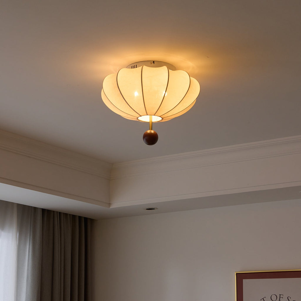 Willow Plafonnier Salon Bois Tissu - Neutralighting