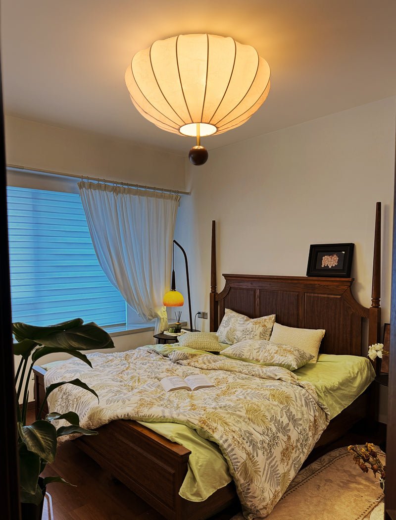 Lustra Plafonnier Bois Tissu Lanternes - Neutralighting