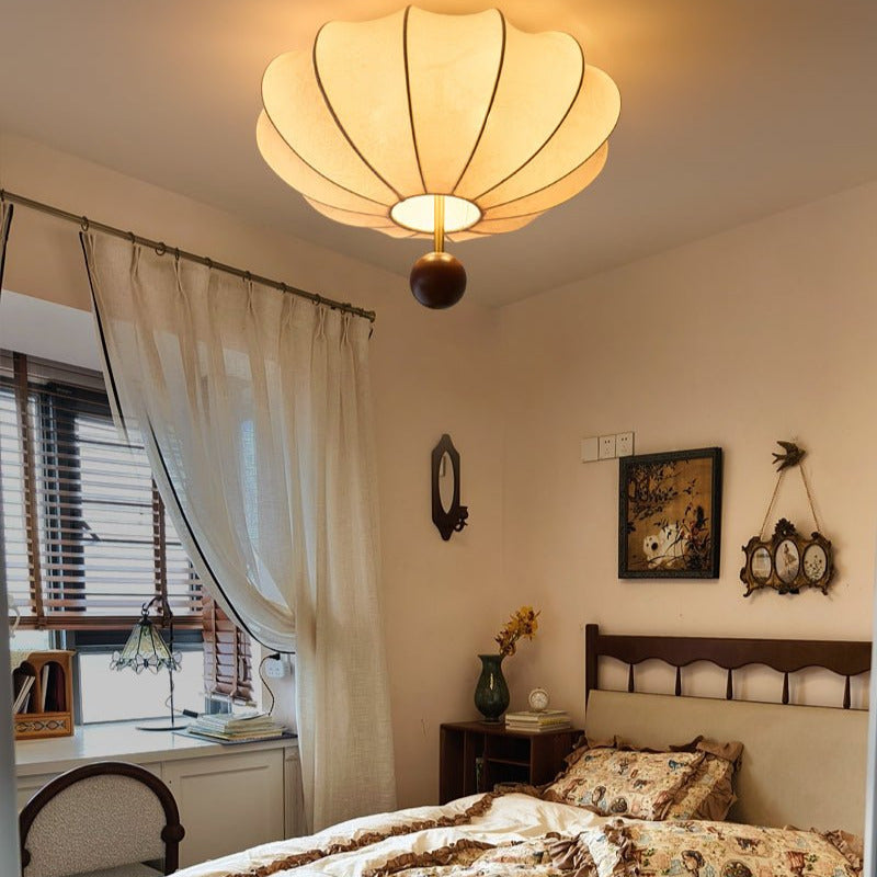 Willow Plafonnier Salon Bois Tissu - Neutralighting