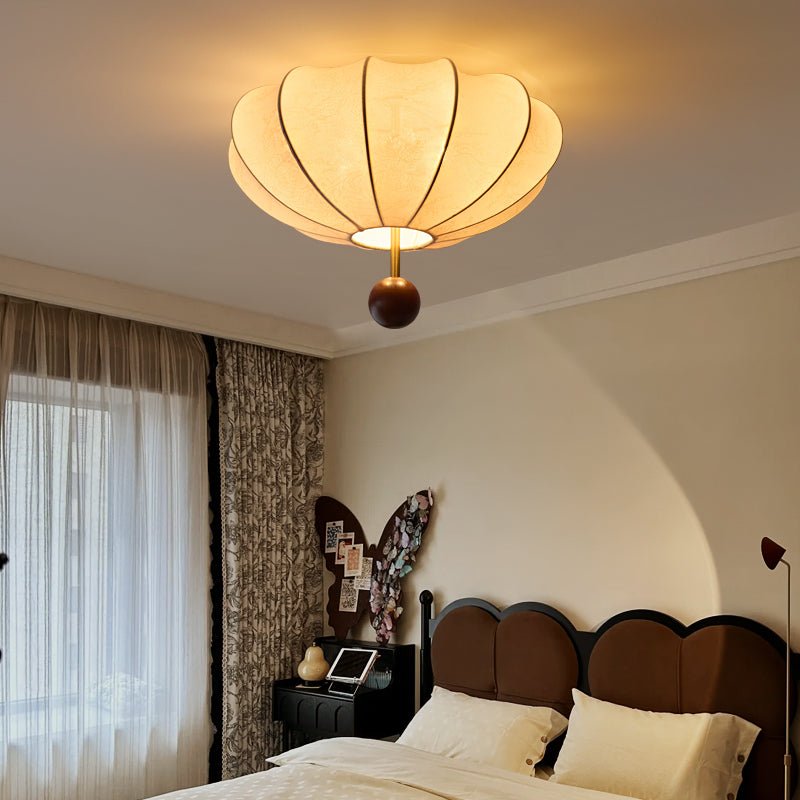 Lustra Plafonnier Bois Tissu Lanternes - Neutralighting