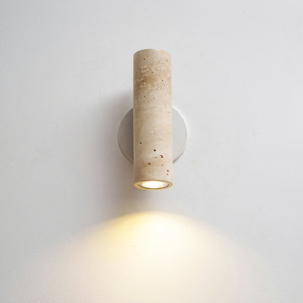 Celore Cylindre-Bois Travertin Luminaire Mural - Neutralighting