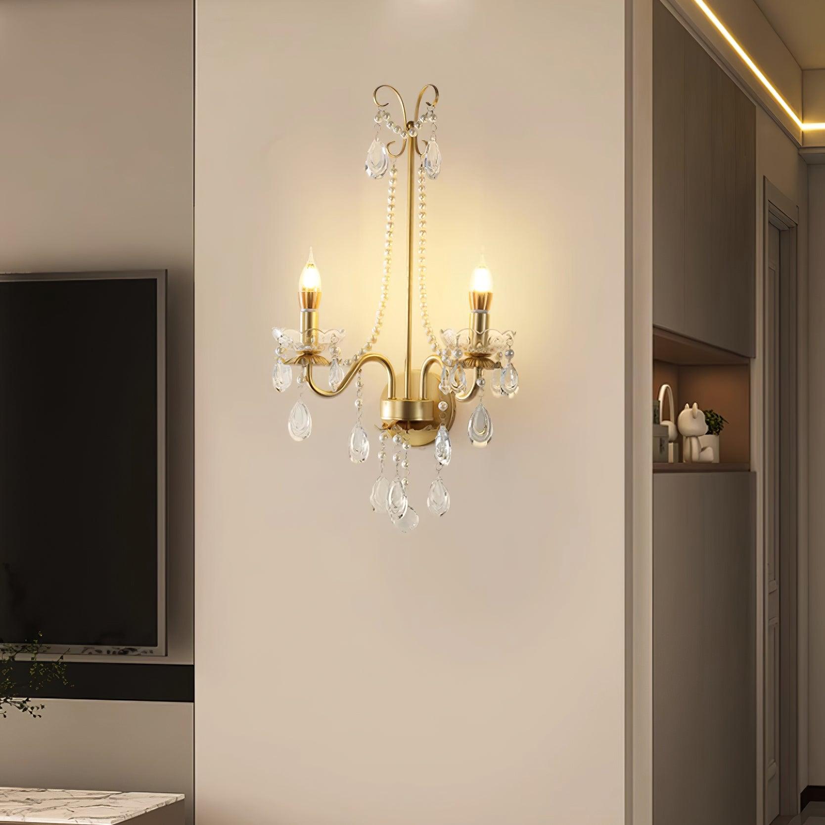 Applique Murale Perles de Cristal Ornée Élégante Chic pour Maison - Neutralighting