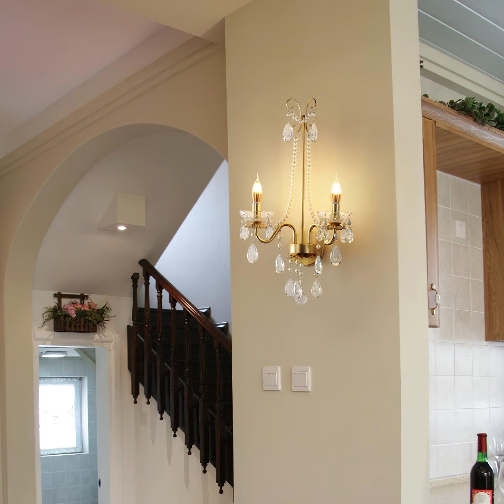 Applique Murale Perles de Cristal Ornée Élégante Chic pour Maison - Neutralighting