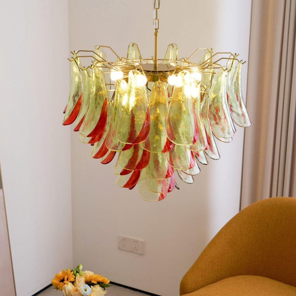 Aurora Lustre en Verre Murano Pétale Élégant - Neutralighting