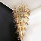 Aurora Chandelier Pétales en Verre de Murano Doré - Neutralighting