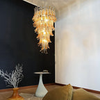 Aurora Chandelier Pétales en Verre de Murano Doré - Neutralighting