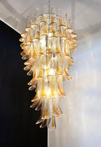 Aurora Chandelier Pétales en Verre de Murano Doré - Neutralighting