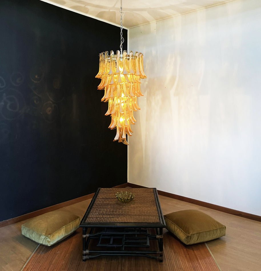Aurora Chandelier Pétales en Verre de Murano Doré - Neutralighting