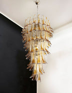 Aurora Chandelier Pétales en Verre de Murano Doré - Neutralighting