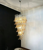 Aurora Chandelier Pétales en Verre de Murano Doré - Neutralighting