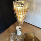 Aurora Chandelier Pétales en Verre de Murano Doré - Neutralighting