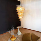 Aurora Chandelier Pétales en Verre de Murano Doré - Neutralighting