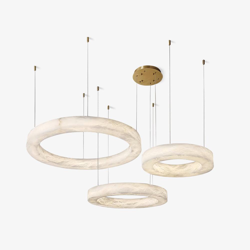 Olloros Albâtre Multi-Anneau Pendentif Lumière - Neutralighting