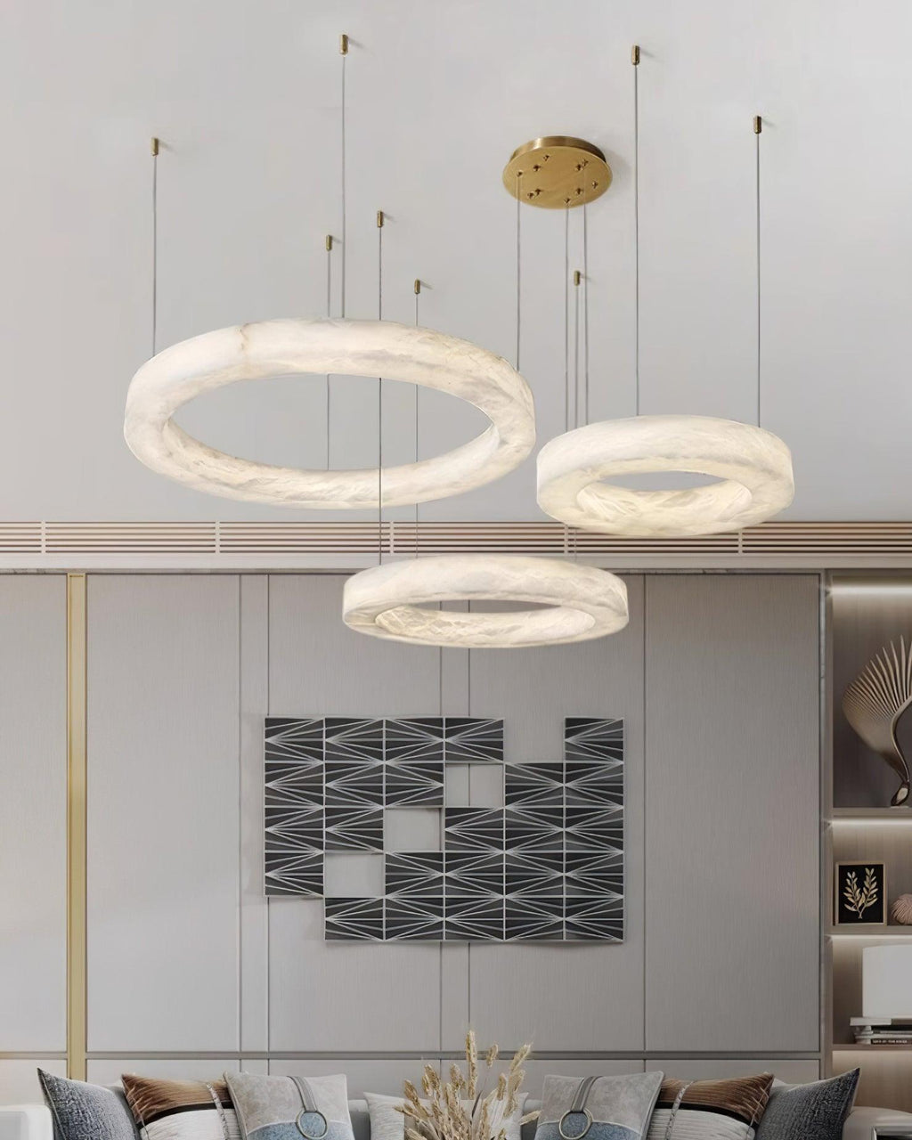 Olloros Albâtre Multi-Anneau Pendentif Lumière - Neutralighting