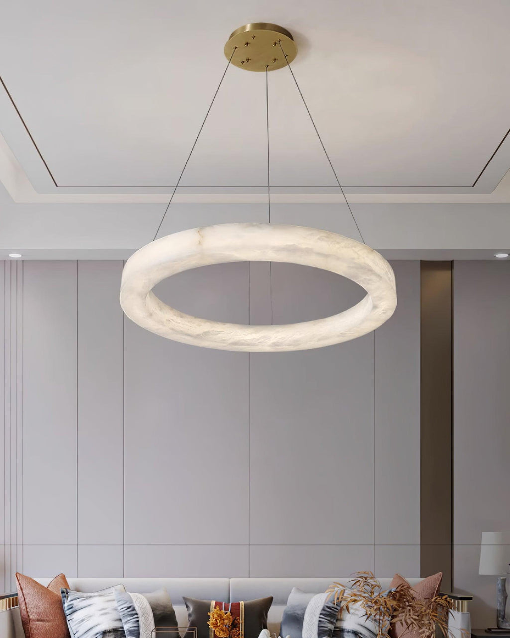 Olloros Albâtre Multi-Anneau Pendentif Lumière - Neutralighting