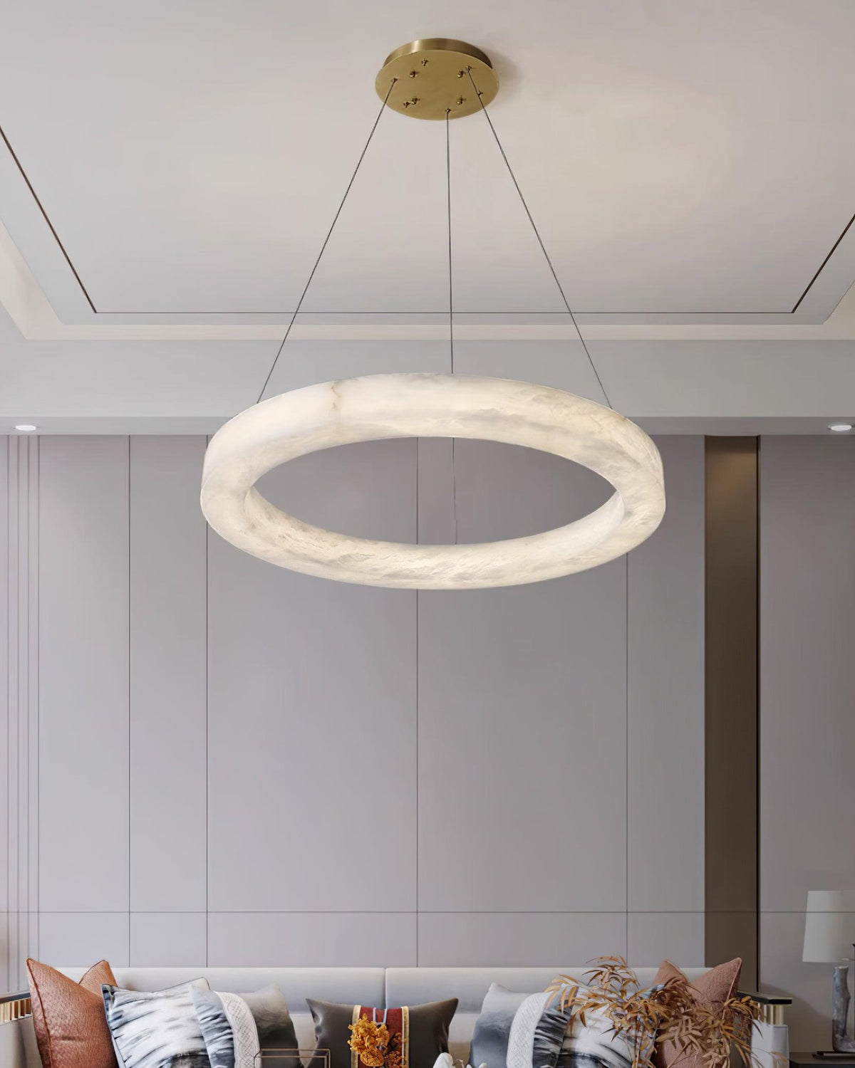 Olloros Albâtre Multi-Anneau Pendentif Lumière - Neutralighting
