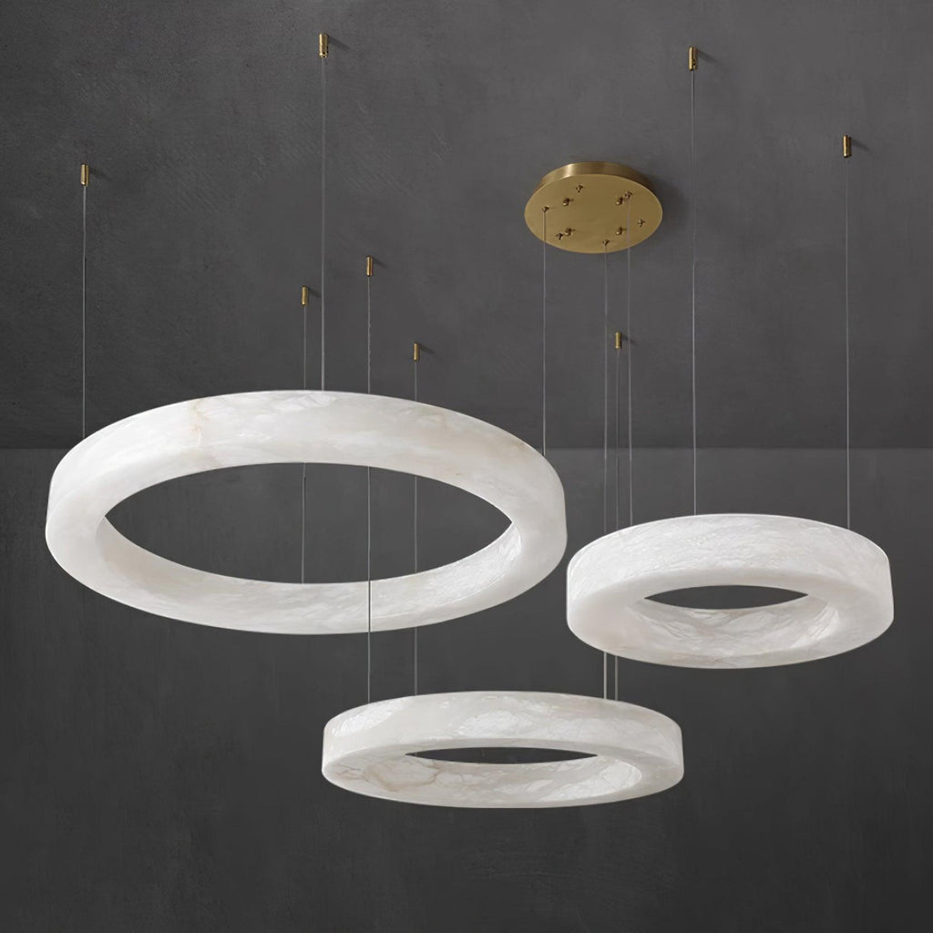 Olloros Albâtre Multi-Anneau Pendentif Lumière - Neutralighting