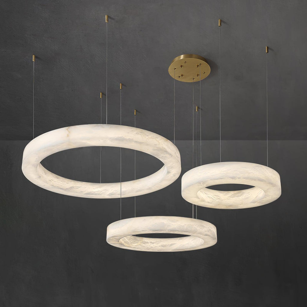 Olloros Albâtre Multi-Anneau Pendentif Lumière - Neutralighting