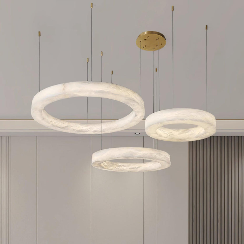 Olloros Albâtre Multi-Anneau Pendentif Lumière - Neutralighting