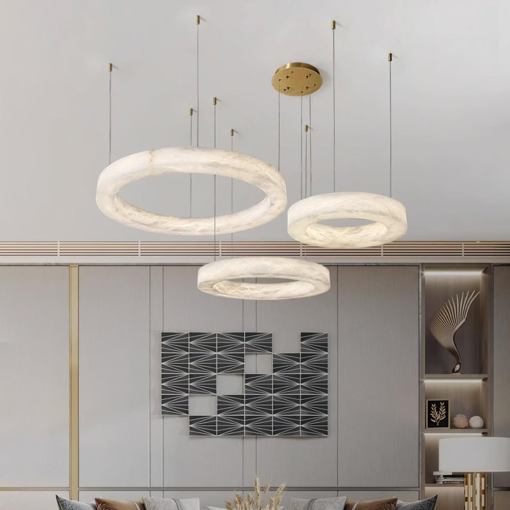 Olloros Albâtre Multi-Anneau Pendentif Lumière - Neutralighting