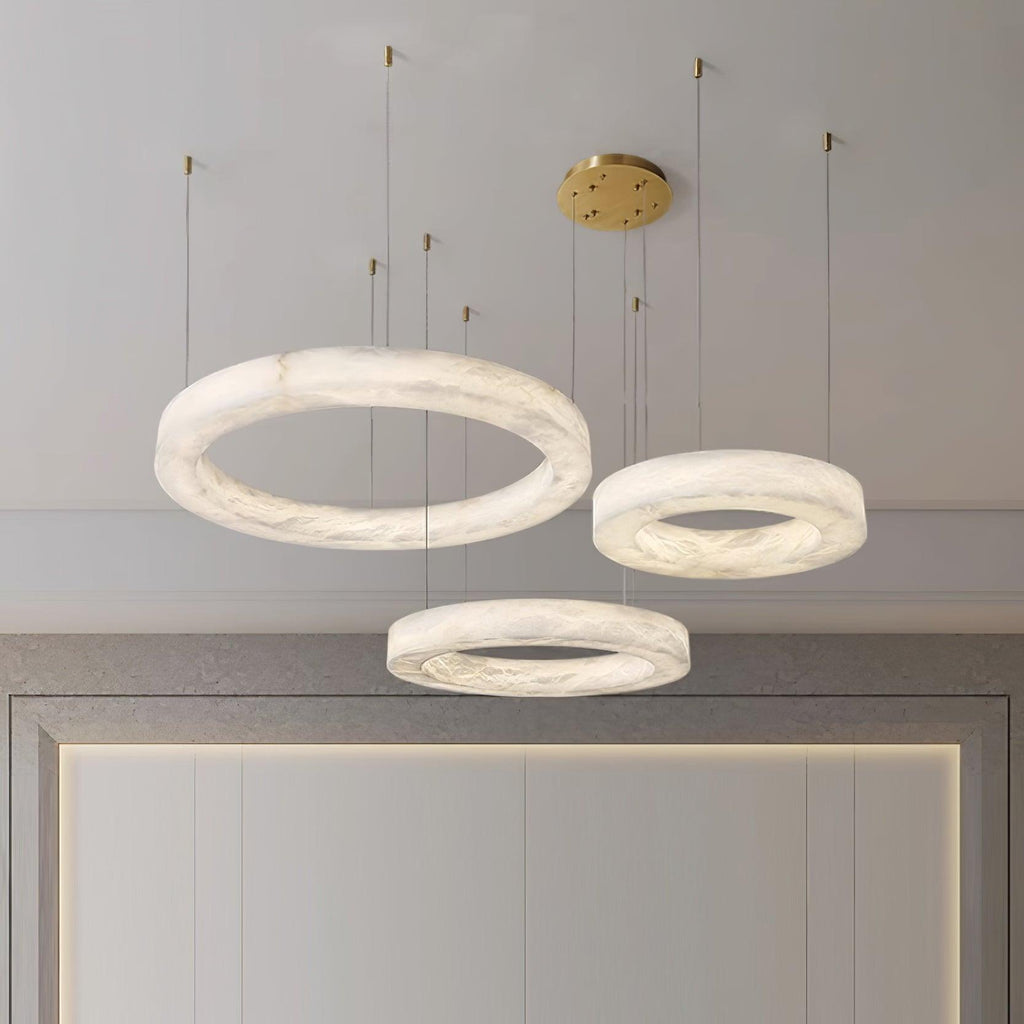 Olloros Albâtre Multi-Anneau Pendentif Lumière - Neutralighting