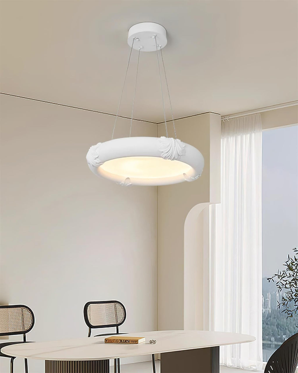 Marika Lustre Plâtre Circulaire Floral - Neutralighting