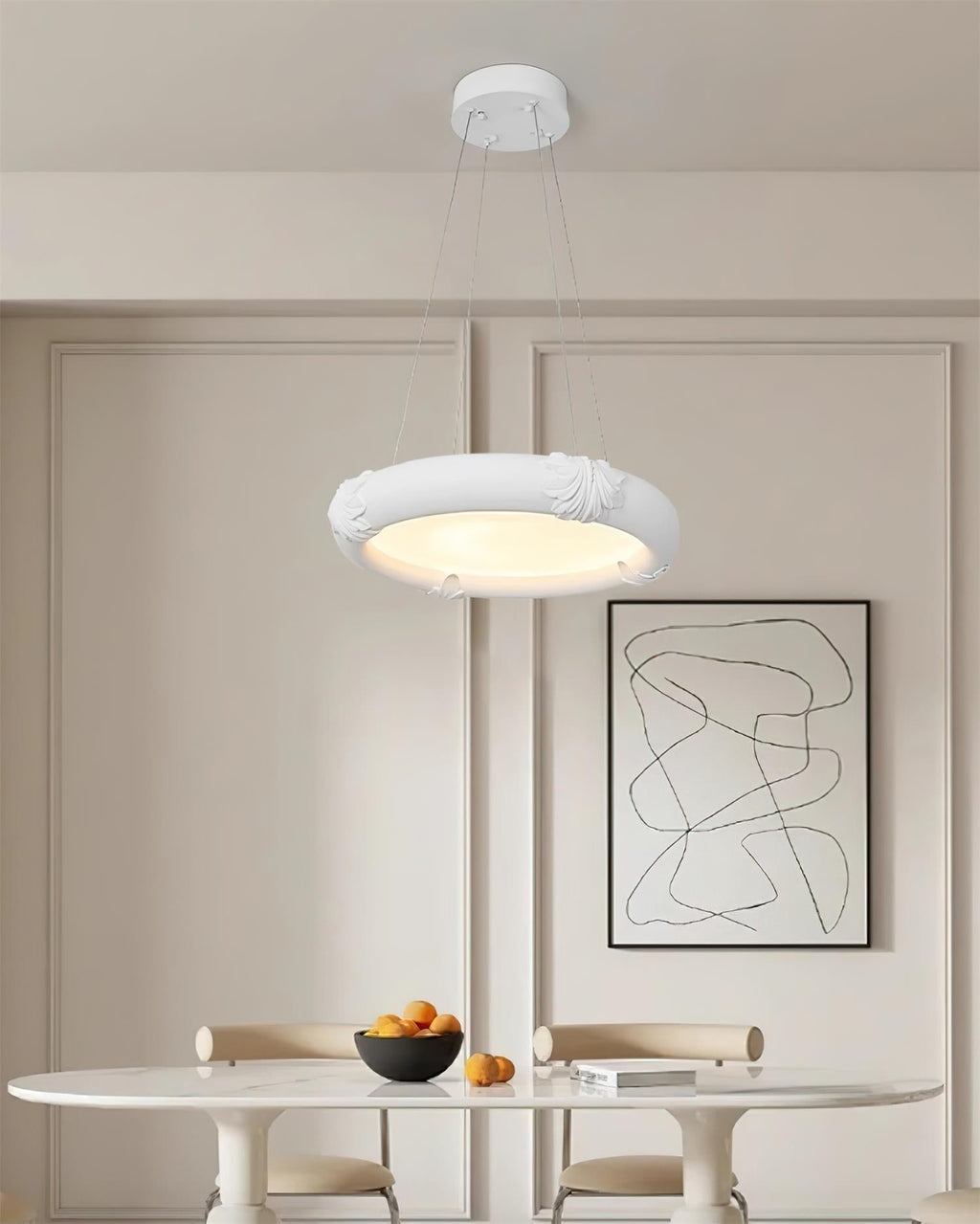 Marika Lustre Plâtre Circulaire Floral - Neutralighting