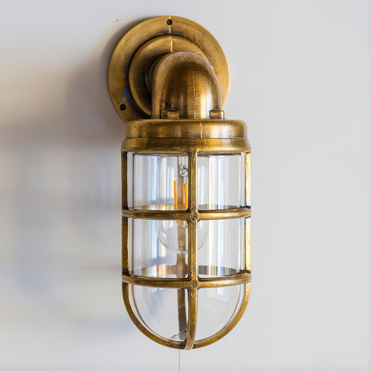 Evthaia Applique Murale Métal Verre Industriel Vintage - Neutralighting