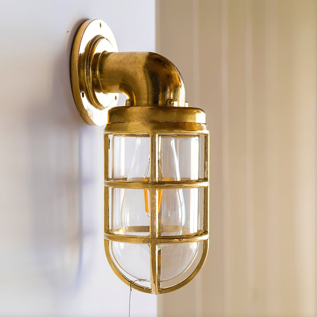 Evthaia Applique Murale Métal Verre Industriel Vintage - Neutralighting