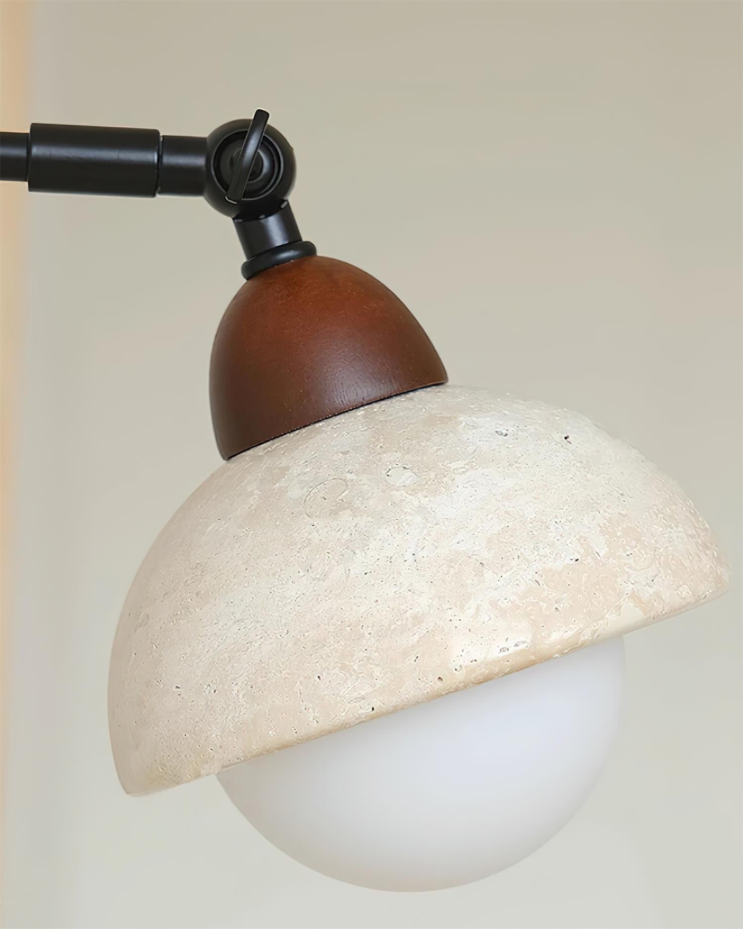 Solaro Applique Murale Travertin Blanc Globe Opalescent - Neutralighting