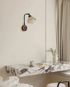 Solaro Applique Murale Travertin Blanc Globe Opalescent - Neutralighting