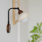 Solaro Applique Murale Travertin Blanc Globe Opalescent - Neutralighting